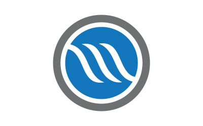 Dynamisches Wasserwellensymbol, Vektorgrafik-Design-Logo v.12