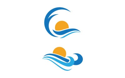 Illustrazione vettoriale dell&amp;#39;icona dell&amp;#39;onda dell&amp;#39;acqua dinamica design logo v.7