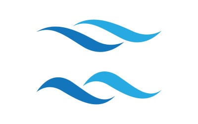 Illustrazione vettoriale dell&amp;#39;icona dell&amp;#39;onda dell&amp;#39;acqua dinamica design logo v.9