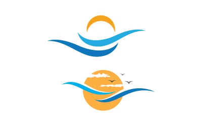 Illustrazione vettoriale dell&amp;#39;icona dell&amp;#39;onda dell&amp;#39;acqua dinamica logo design v.14