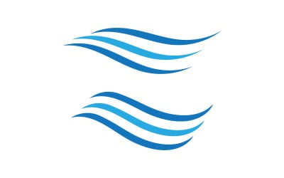 Illustrazione vettoriale dell&amp;#39;icona dell&amp;#39;onda dell&amp;#39;acqua dinamica logo design v.8