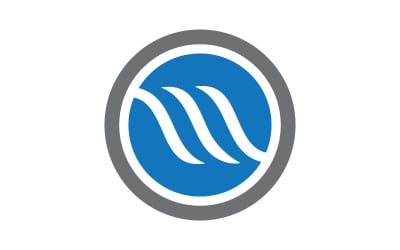 Illustrazione vettoriale dell&amp;#39;icona dell&amp;#39;onda dinamica dell&amp;#39;acqua design logo v.12