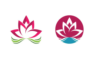 Lotus Logo Güzellik Salonu Kozmetik cilt bakımı vektör ikon tasarımı v.17