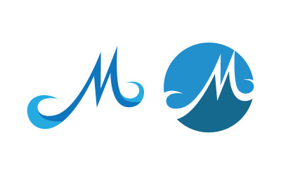M Harfli Logo iş simgesi tasarım çizim şablonu v.16