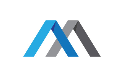 M Harfli Logo iş simgesi tasarım çizim şablonu v.7