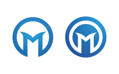 M Harfli Logo iş simgesi tasarım çizim şablonu v.8