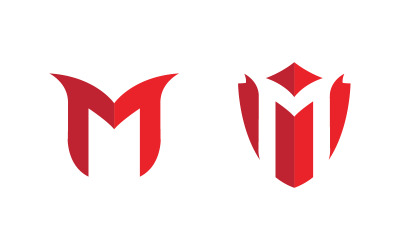 M Harfli Logo iş simgesi tasarım çizim şablonu v.9