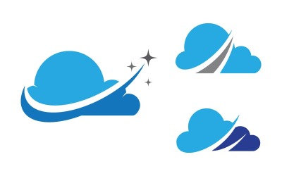 Plantilla de diseño de ilustración de icono vectorial de nube v.3