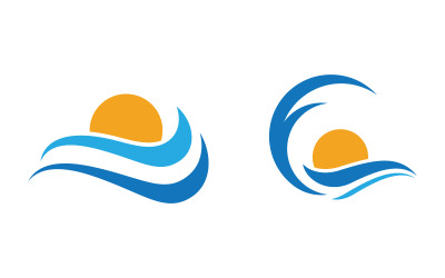 Dynamiczna ikona fali wodnej ilustracja wektorowa projekt logo v.5