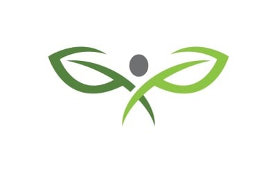 Gesundes Leben Menschliches Zeichen Logo Zeichen Illustration v.60