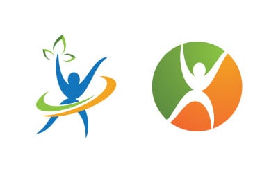 Healthy life Human character logo sign illustration v.51