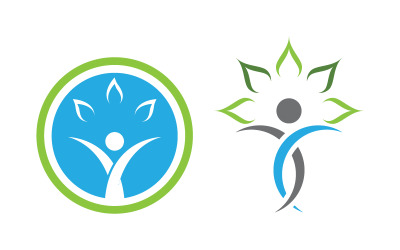 Illustrazione del logo del personaggio umano della vita sana v.34