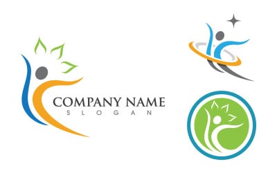 Illustrazione del logo del personaggio umano della vita sana v.35