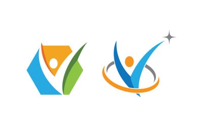 Illustrazione del logo del personaggio umano della vita sana v.38