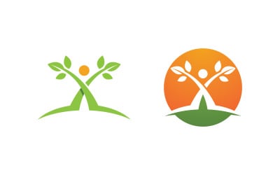 Illustrazione del logo del personaggio umano della vita sana v.40