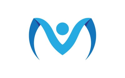 Illustrazione del logo del personaggio umano della vita sana v.45