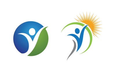 Illustrazione del logo del personaggio umano della vita sana v.49