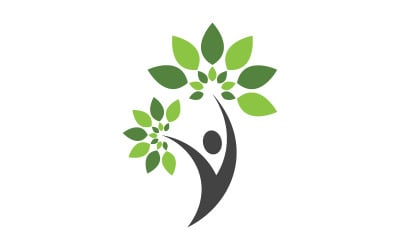 Illustrazione del logo del personaggio umano della vita sana v.53