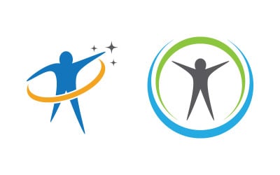 Illustrazione del logo del personaggio umano della vita sana v.54
