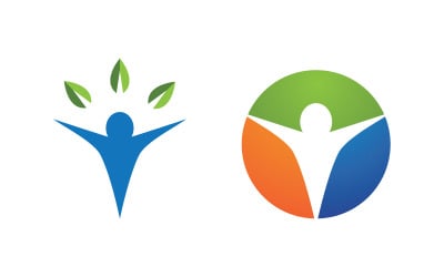 Illustrazione del logo del personaggio umano della vita sana v.55