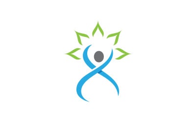 Illustrazione del logo del personaggio umano della vita sana v.63