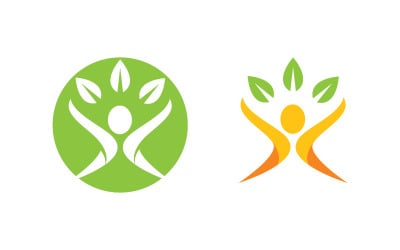 Illustrazione del logo del personaggio umano della vita sana v.65