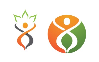 Sağlıklı yaşam İnsan karakteri logo işareti illüstrasyonu v.41