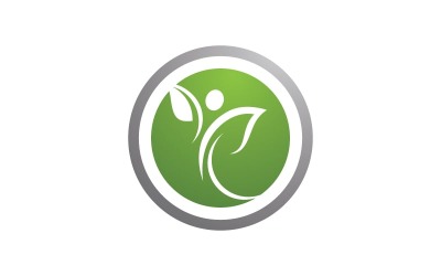 Sağlıklı yaşam İnsan karakteri logo işareti illüstrasyonu v.43