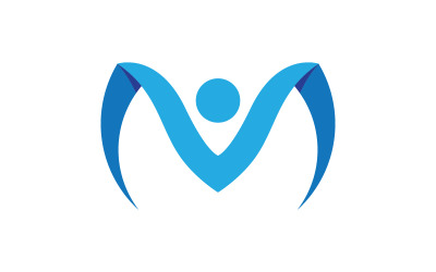 Sağlıklı yaşam İnsan karakteri logo işareti illüstrasyonu v.45
