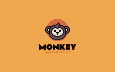 Szablon nowoczesnego logo Monkey Flat 5
