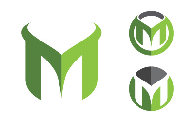 Szablon projektu ikony biznesowej z logo litery M w wersji 6