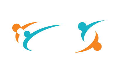 Community-Netzwerk für die Pflege von Menschengruppen und soziales Logodesign v.108