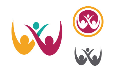 Community-Netzwerk für die Pflege von Menschengruppen und soziales Logodesign v.83