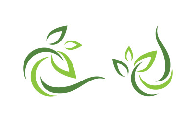 Foglia di albero verde ecologia natura elemento disegno vettoriale v.5