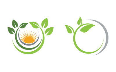 Green Tree leaf ecology nature element vector design v.16