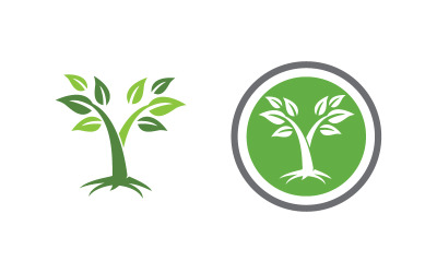 Green Tree leaf ecology nature element vector design v.7