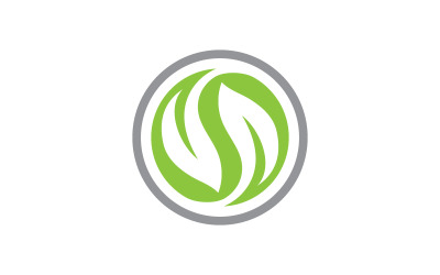 Grünes Baumblatt, Ökologie, Naturelement, Vektordesign v.1