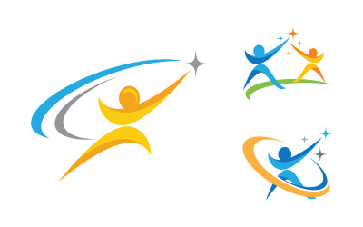 Healthy life Human character logo sign illustration v.66