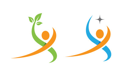 Healthy life Human character logo sign illustration v.75