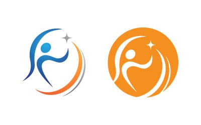 Illustrazione del logo del personaggio umano della vita sana v.69