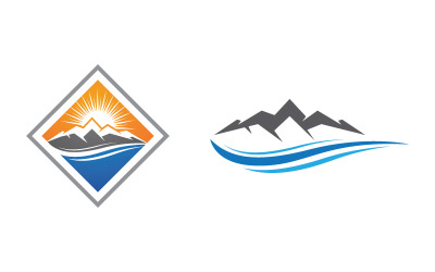 Illustrazione vettoriale del logo della collina di montagna, icona del design v.11
