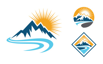 Illustrazione vettoriale del logo della collina di montagna, icona del design v.20