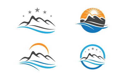 Illustrazione vettoriale del logo della collina di montagna, icona di design v.4