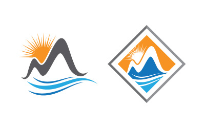 Logo góry i wzgórza Wektorowa ikona projektowa ilustracja v.6
