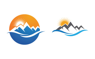 Mountain hill logo Vector icon design illustration v.16