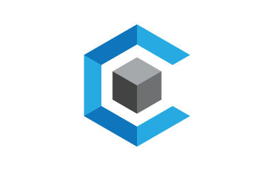 C Harfli Modern Logo İllüstrasyon Şablonu tasarımı v.3
