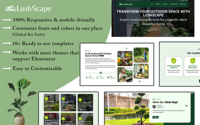 Kit de modelo de jardinagem e paisagismo para Elementor