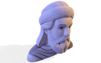 Model 3D popiersia Mądrego Turbanu