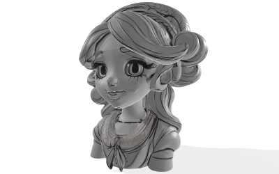 Princezna Ellie Sběratelský 3D model poprsí zdarma