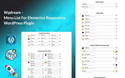 Wpdream – Menülista az Elementor Responsive WordPress beépülő modulhoz